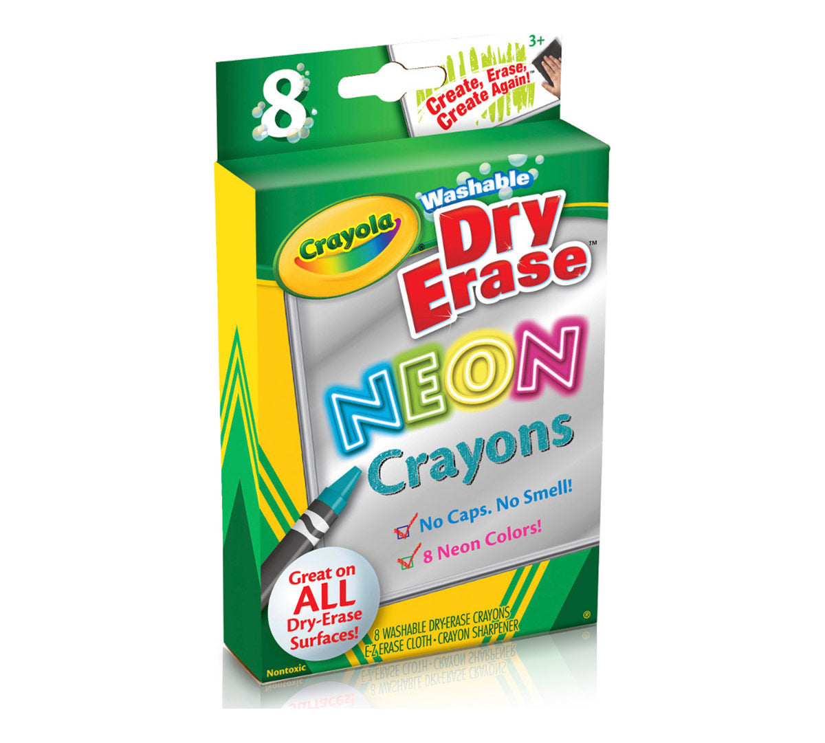 Neon Dry Erase Crayons, 8 Count - US 5652